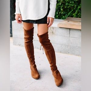 COPY - Stuart Weitzman Lowland over the knee boots size 10.5 W with tie on back